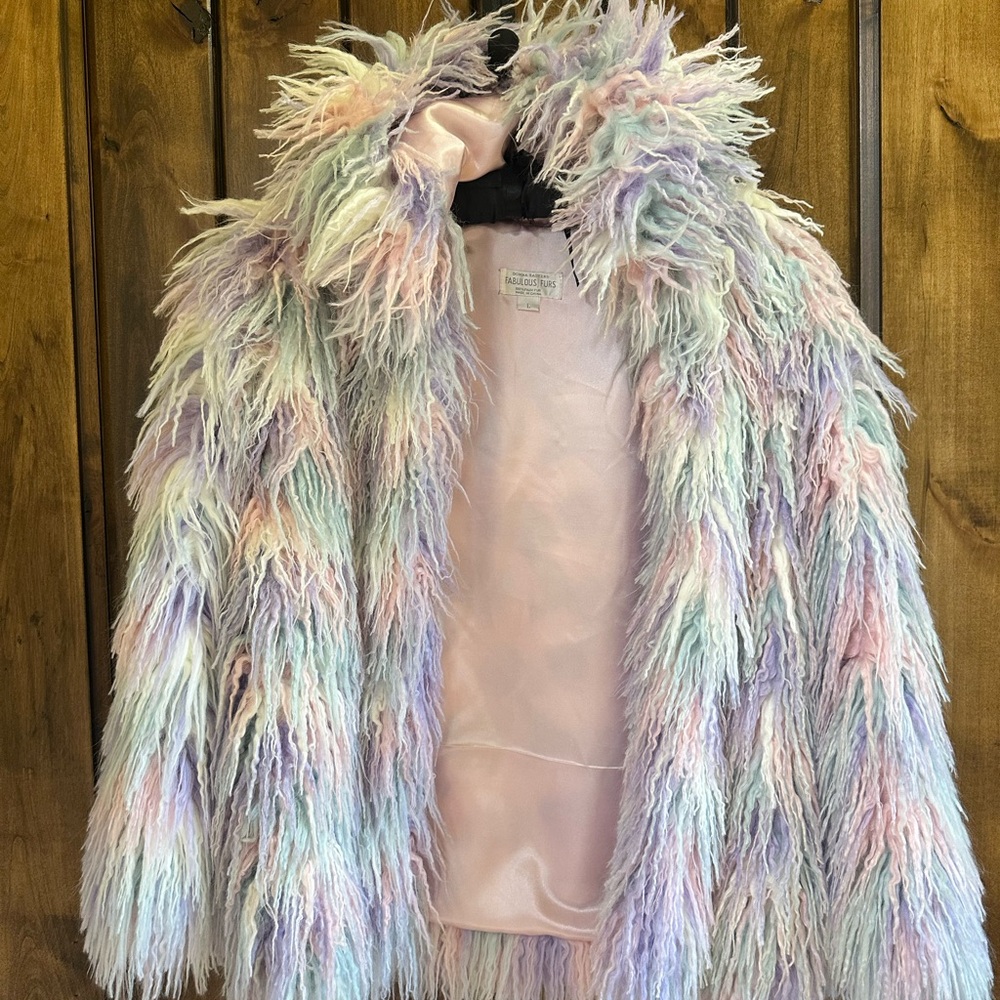 Fabulous Furs Pastel Faux Fur Kids Jacket